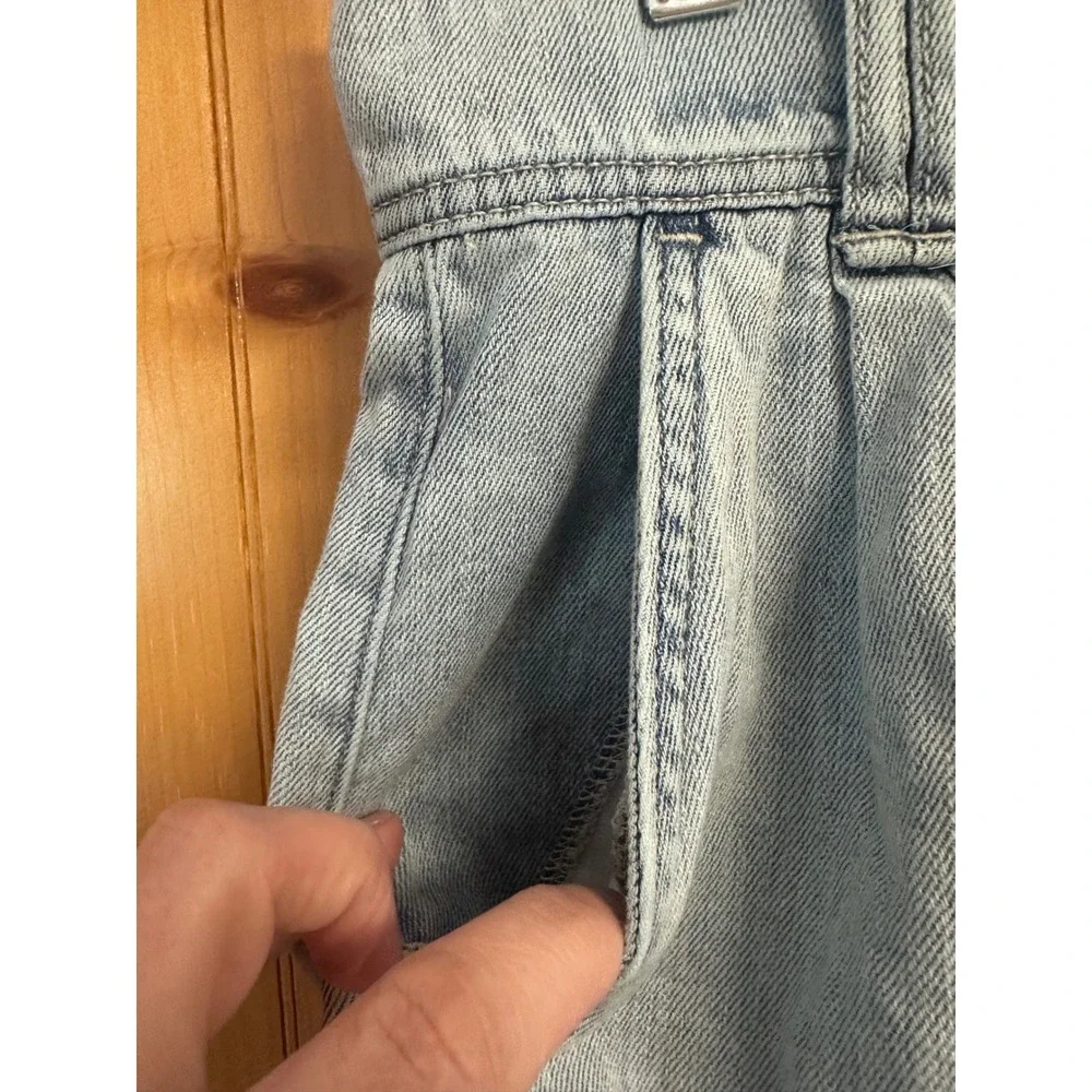 Sam Edelman Womens High Rise Pleated Braided Hem Denim Shorts Light Wash 27 Boho